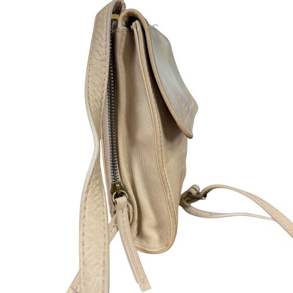 American Leather Co Cream Ivory Leather Crossbody Small Purse Card Organizer Bag - Picture 10 of 16